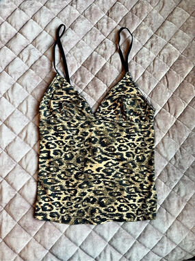 Women's Animal Print Camisole in Black & Gold Like New